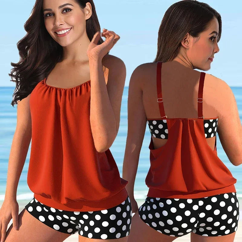 Women's Tankini with Floral Boyshorts