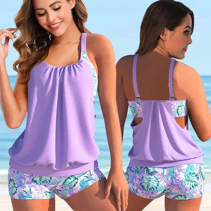 Women's Tankini with Floral Boyshorts