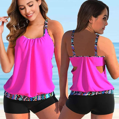 Women's Tankini with Floral Boyshorts