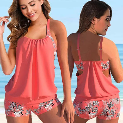 Women's Tankini with Floral Boyshorts