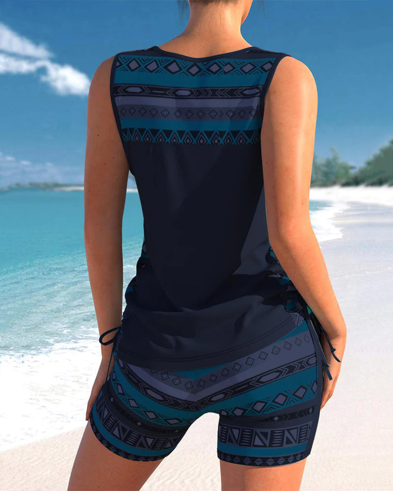Comfortable Cross-Neck Tankini Set