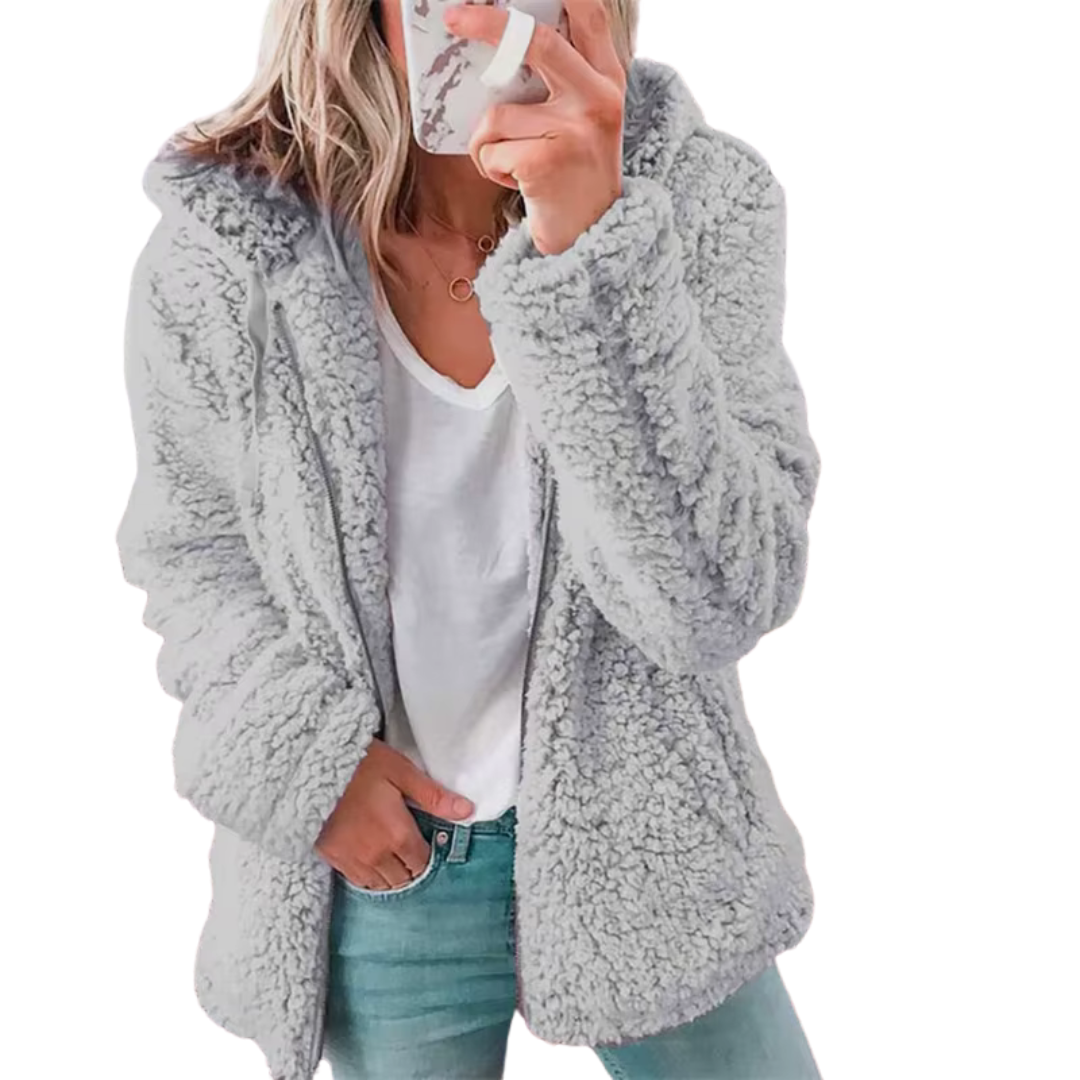 Women's Cozy Teddy Fleece Zip-Up Hoodie