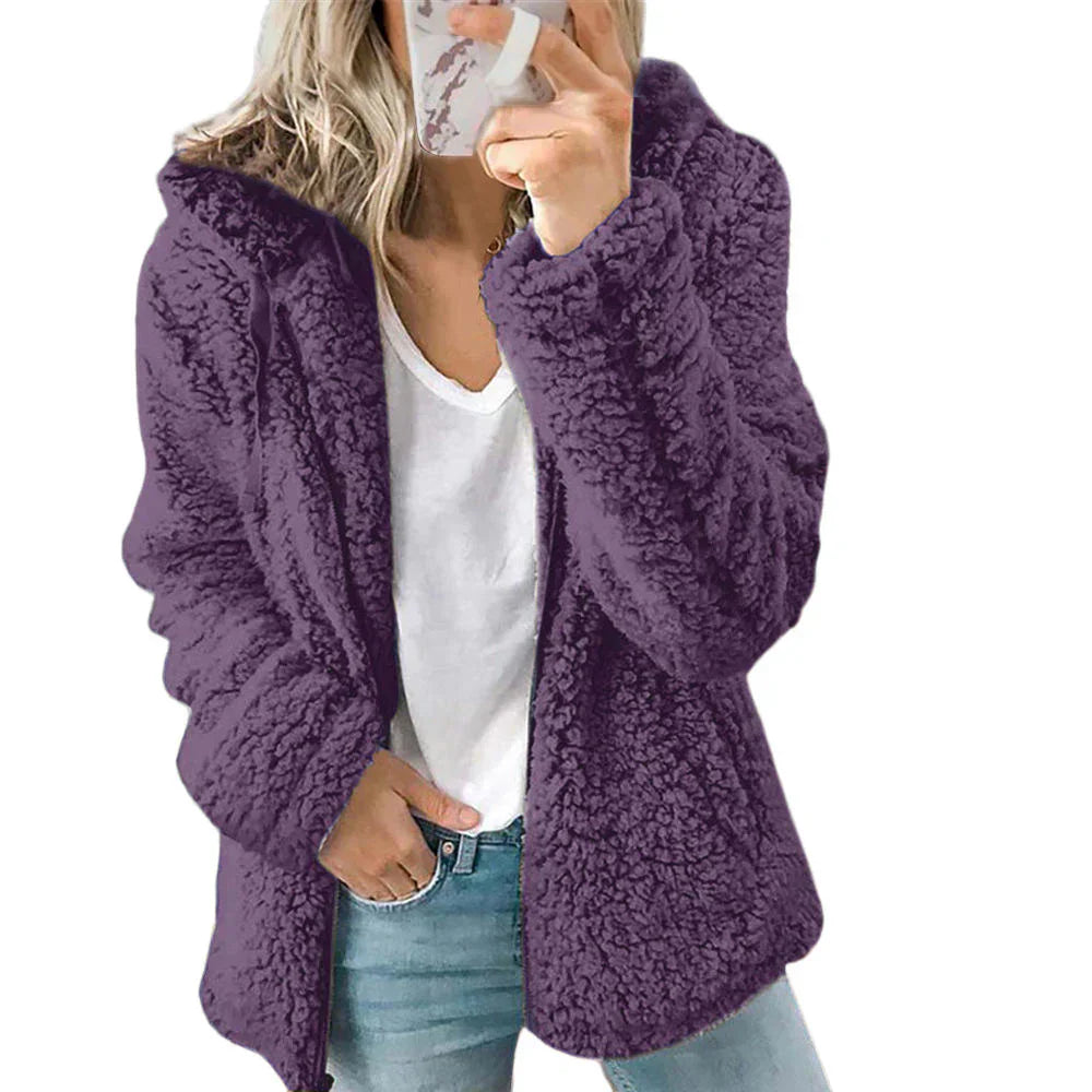 Women's Cozy Teddy Fleece Zip-Up Hoodie