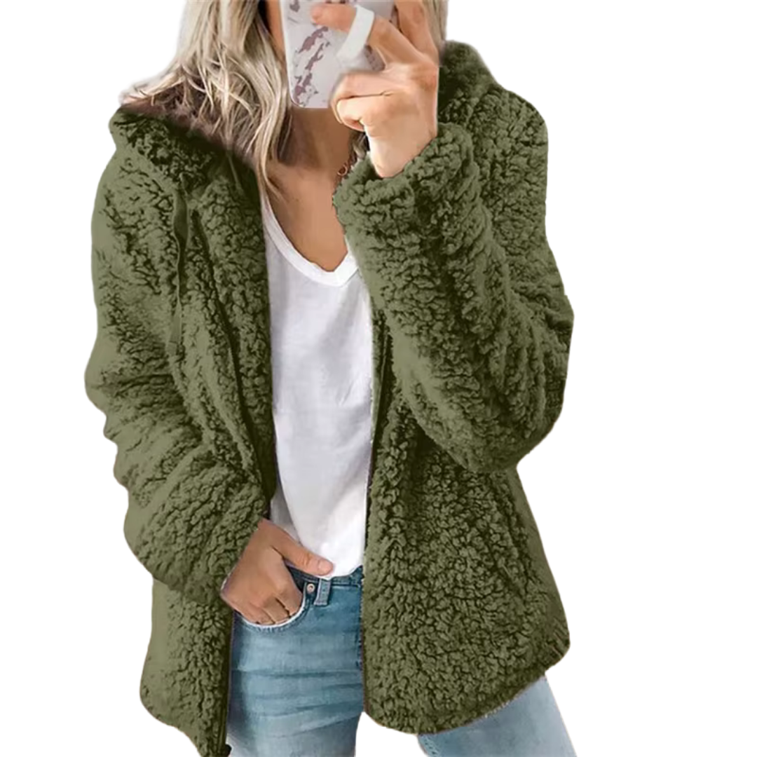 Women's Cozy Teddy Fleece Zip-Up Hoodie