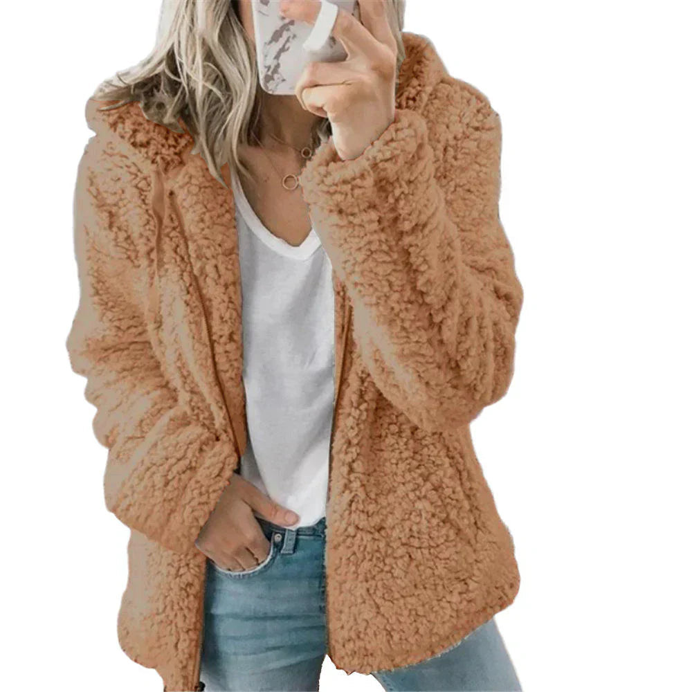 Women's Cozy Teddy Fleece Zip-Up Hoodie