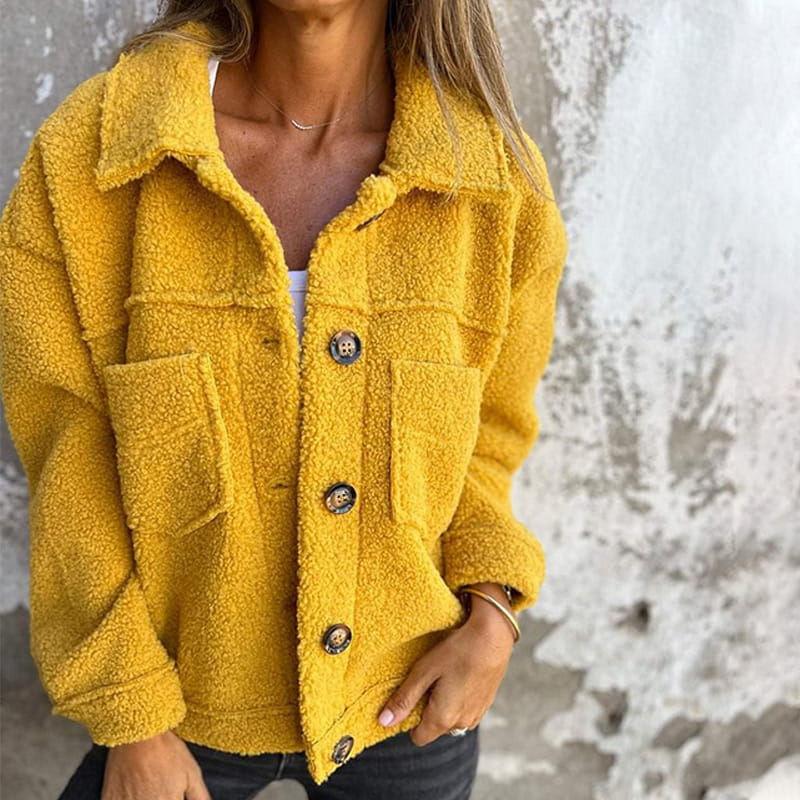 Women's Cozy Teddy Button-Up Jacket
