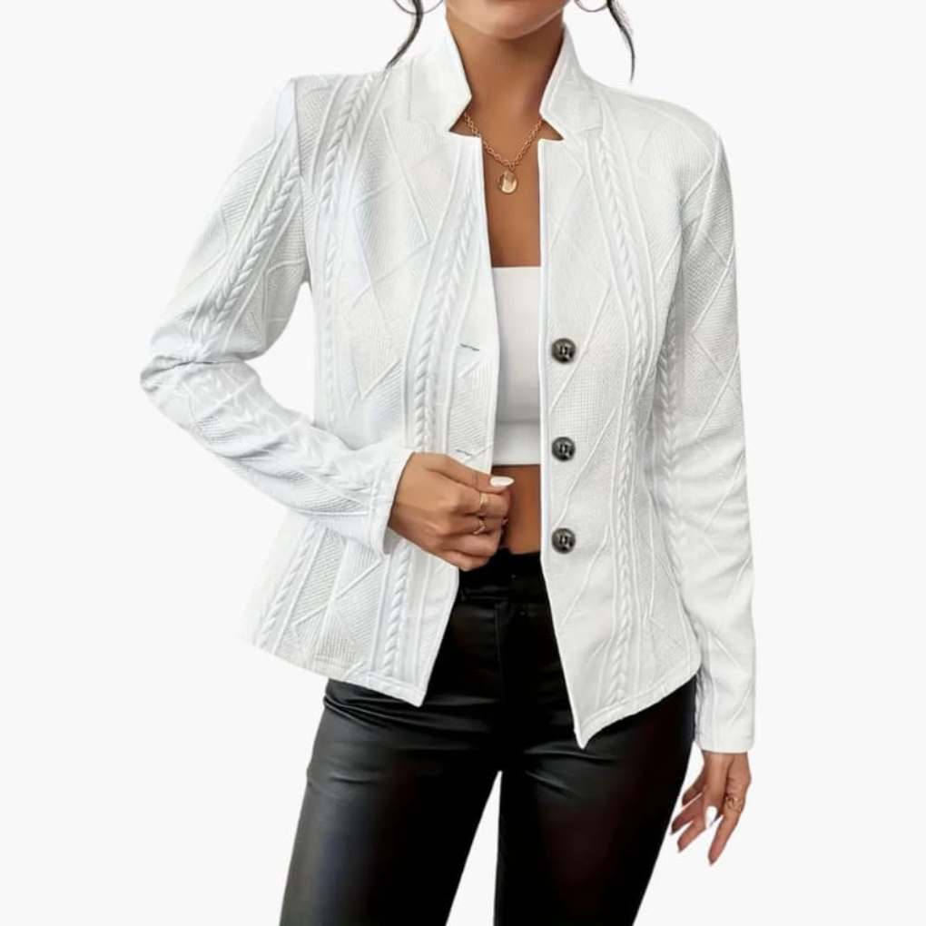 Textured Button Blazer