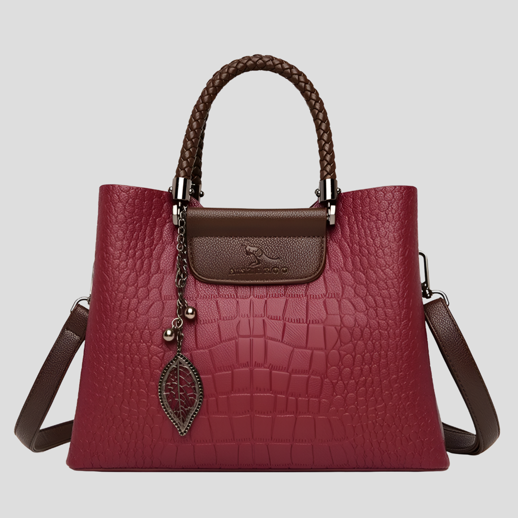 Davy | Women's Textured Tote Bag with Braided Handles