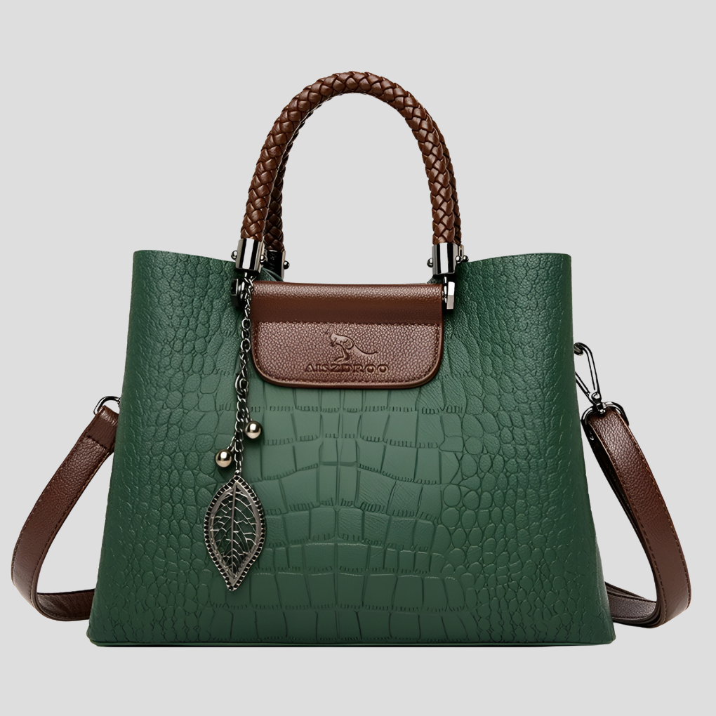 Davy | Women's Textured Tote Bag with Braided Handles