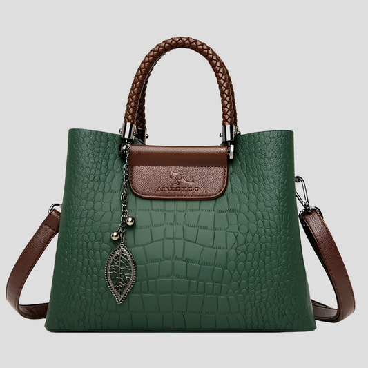 Davy | Women's Textured Tote Bag with Braided Handles
