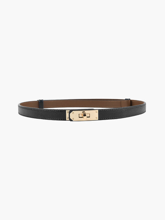 Davy | Women's Skinny Belt with Gold Clasp