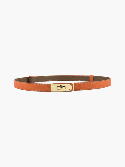 Davy | Women's Skinny Belt with Gold Clasp