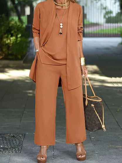 Versatile Three-Piece Palazzo Pant Set