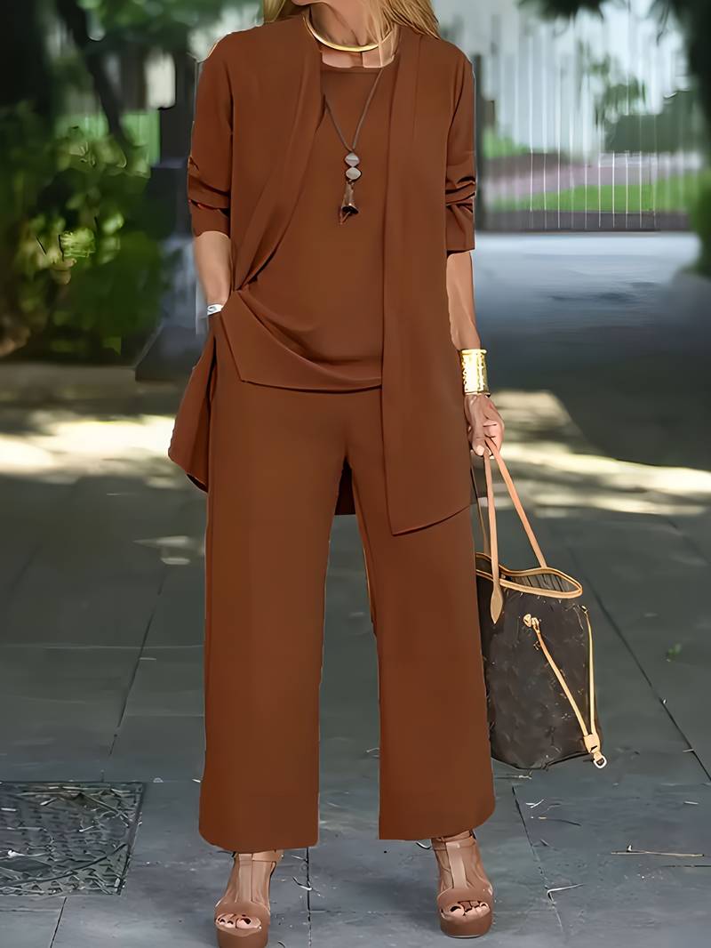 Versatile Three-Piece Palazzo Pant Set