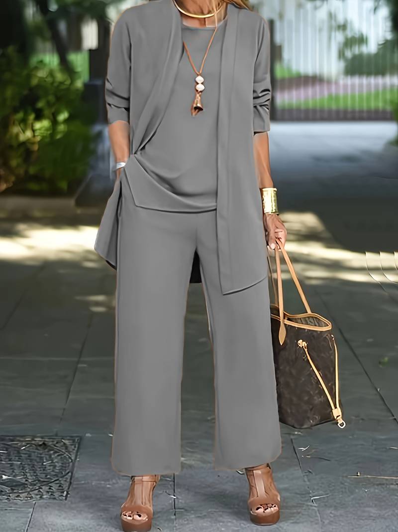 Versatile Three-Piece Palazzo Pant Set