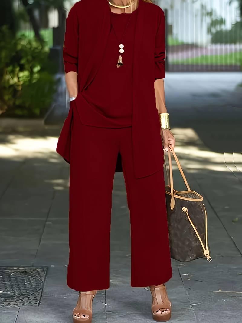 Versatile Three-Piece Palazzo Pant Set
