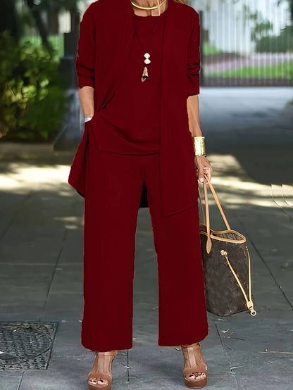 Versatile Three-Piece Palazzo Pant Set