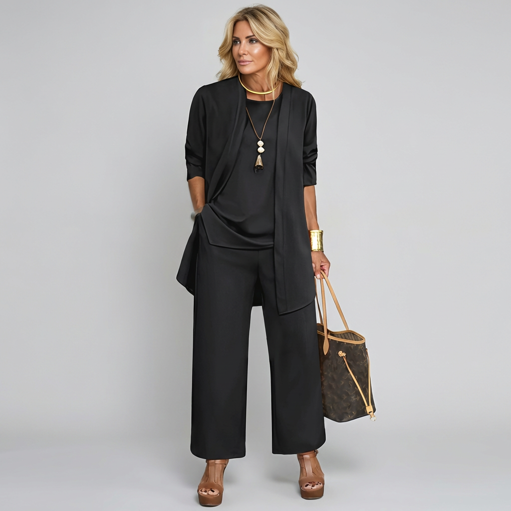 Versatile Three-Piece Palazzo Pant Set