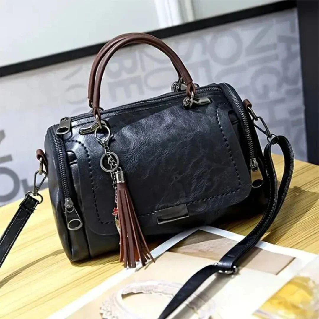 Davy | Women's Top-Handle Satchel Bag with Tassel Charm