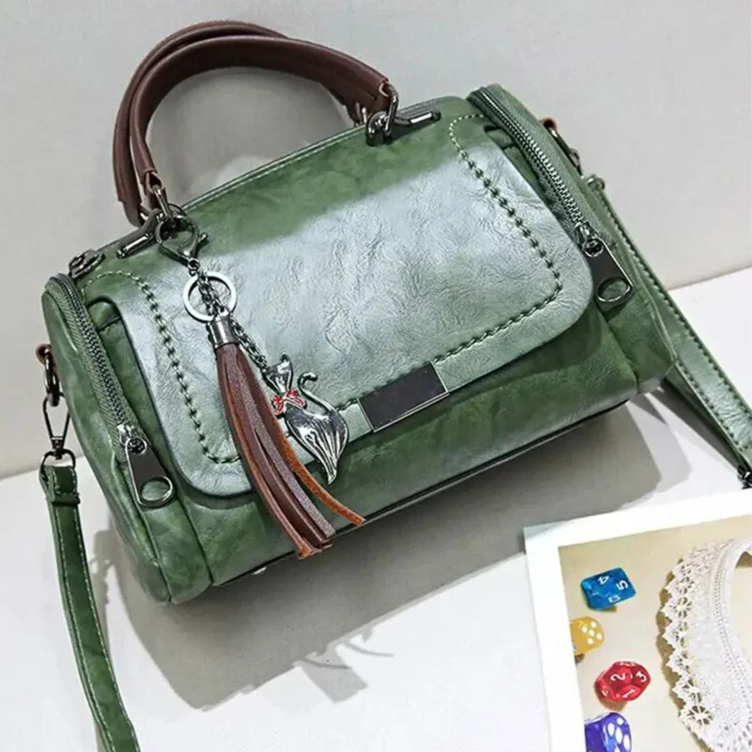Davy | Women's Top-Handle Satchel Bag with Tassel Charm