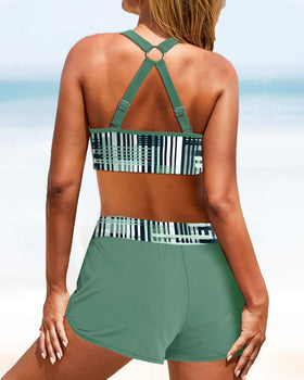 Two-Piece Bikini Shorts with Supportive Straps