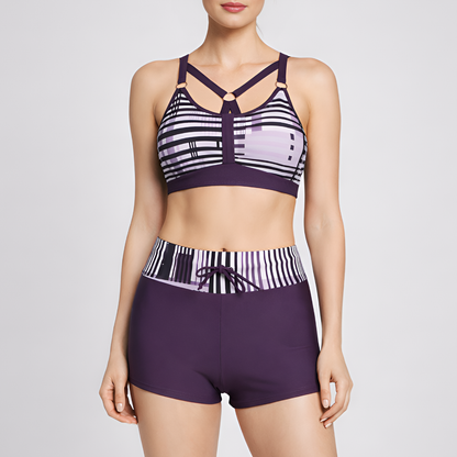 Two-Piece Bikini Shorts with Supportive Straps