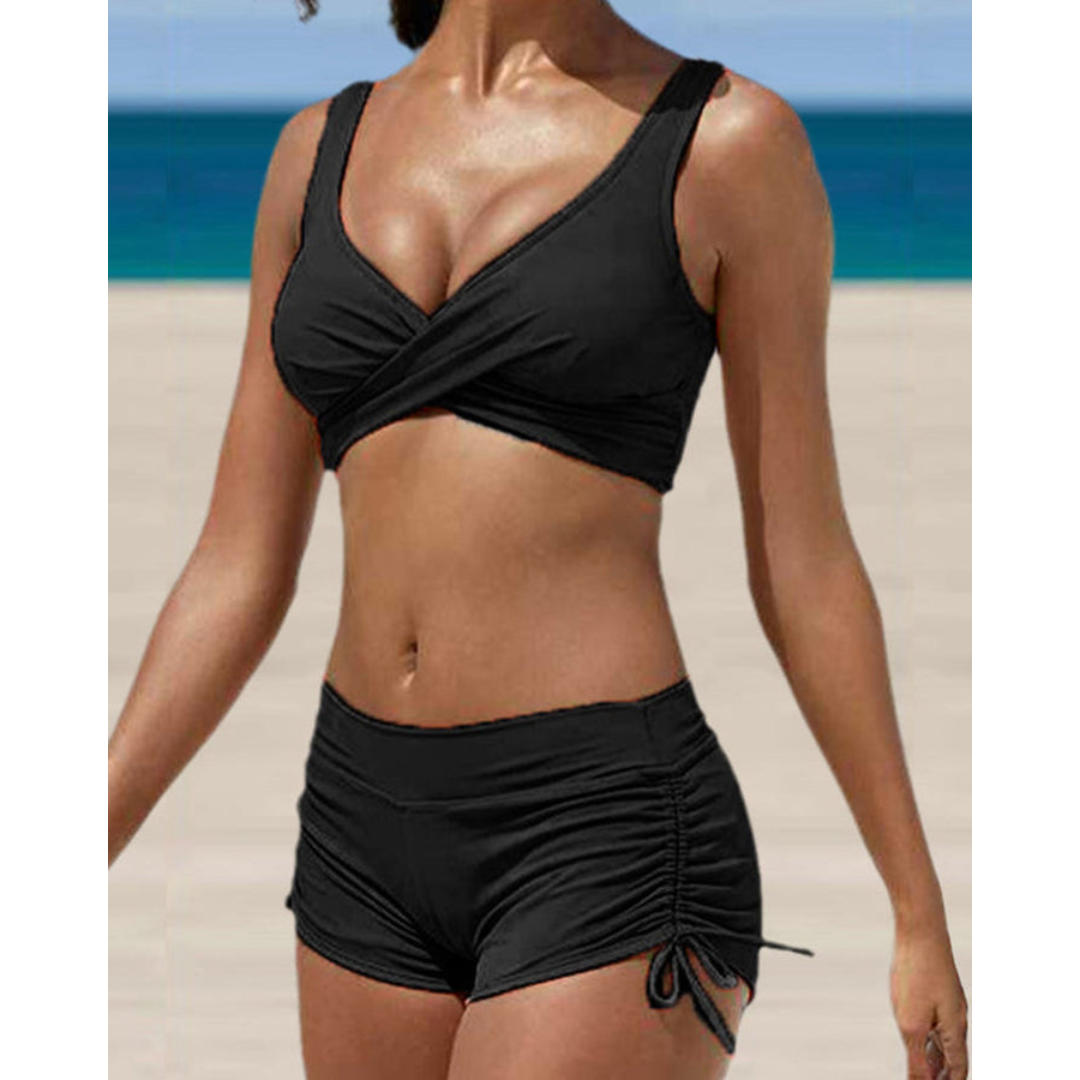 High Waisted Ruched Two-Piece Swimsuit