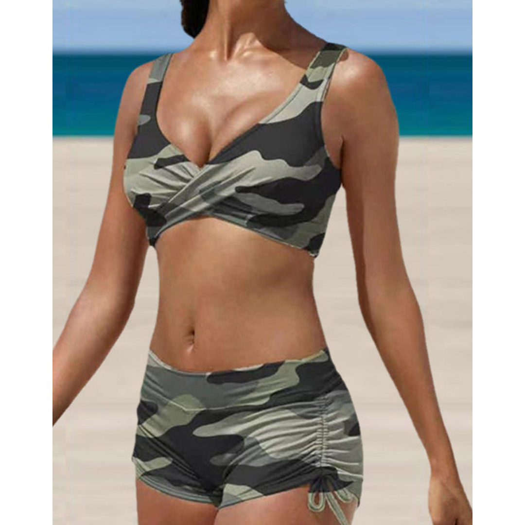 High Waisted Ruched Two-Piece Swimsuit