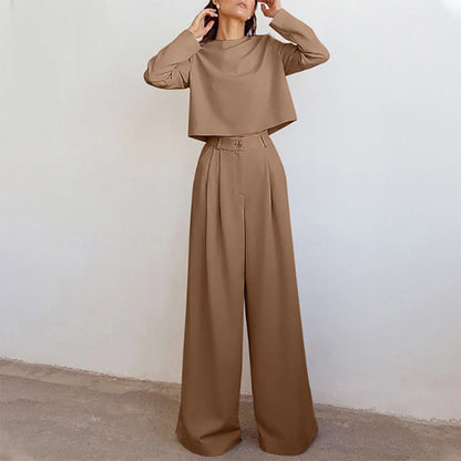 Loose Fit Wide Leg Pant Suit