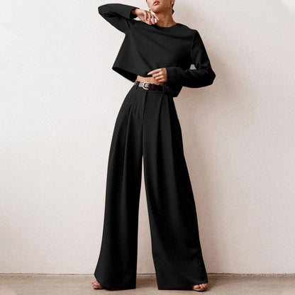 Loose Fit Wide Leg Pant Suit