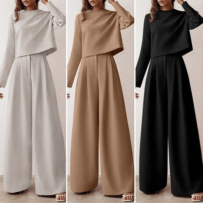 Loose Fit Wide Leg Pant Suit