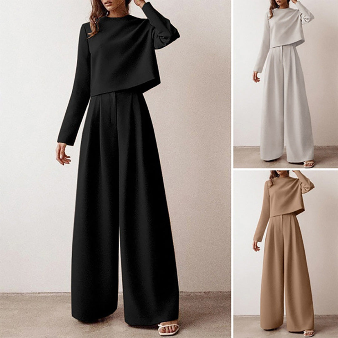 Loose Fit Wide Leg Pant Suit