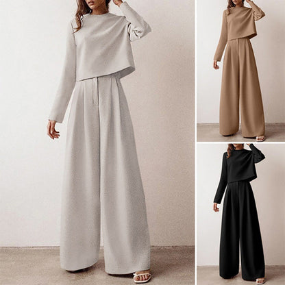 Loose Fit Wide Leg Pant Suit