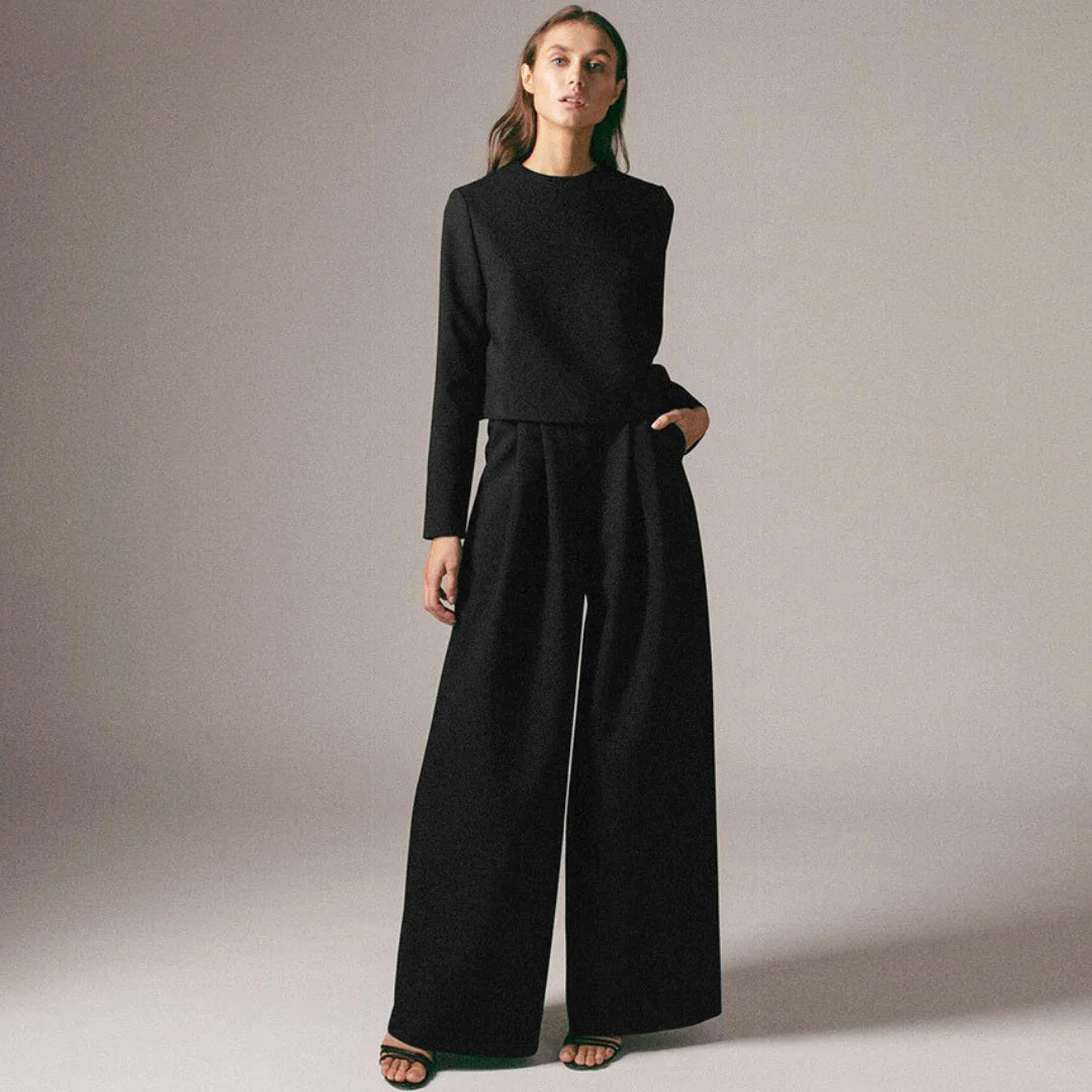 Loose Fit Wide Leg Pant Suit
