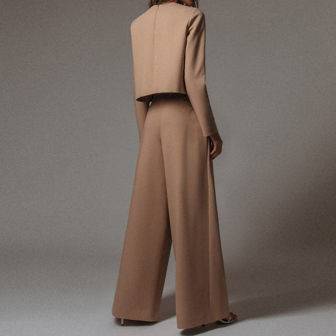 Loose Fit Wide Leg Pant Suit
