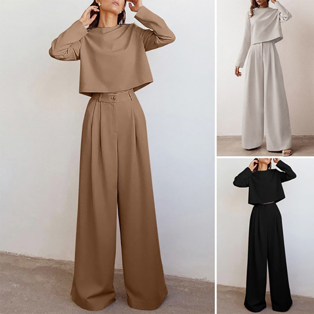 Loose Fit Wide Leg Pant Suit