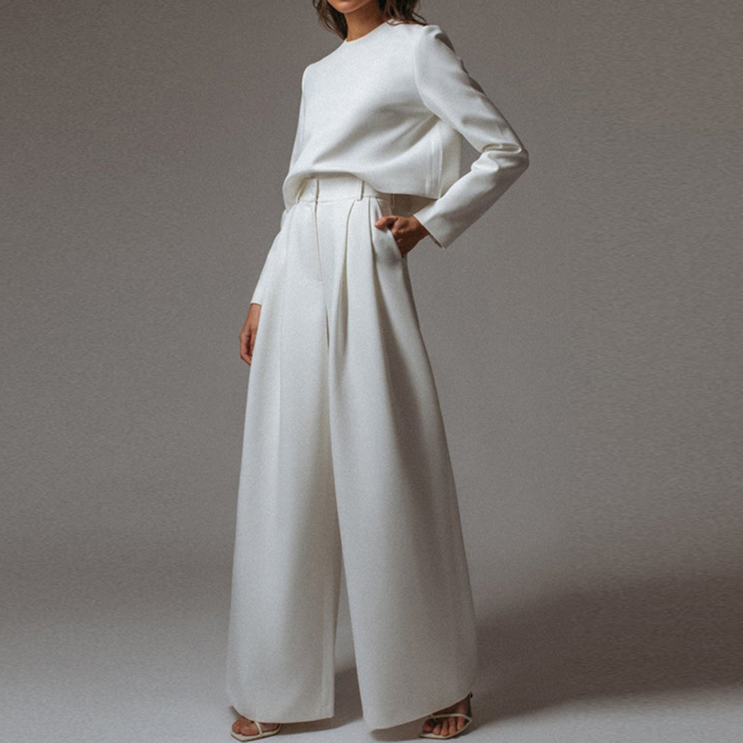 Loose Fit Wide Leg Pant Suit