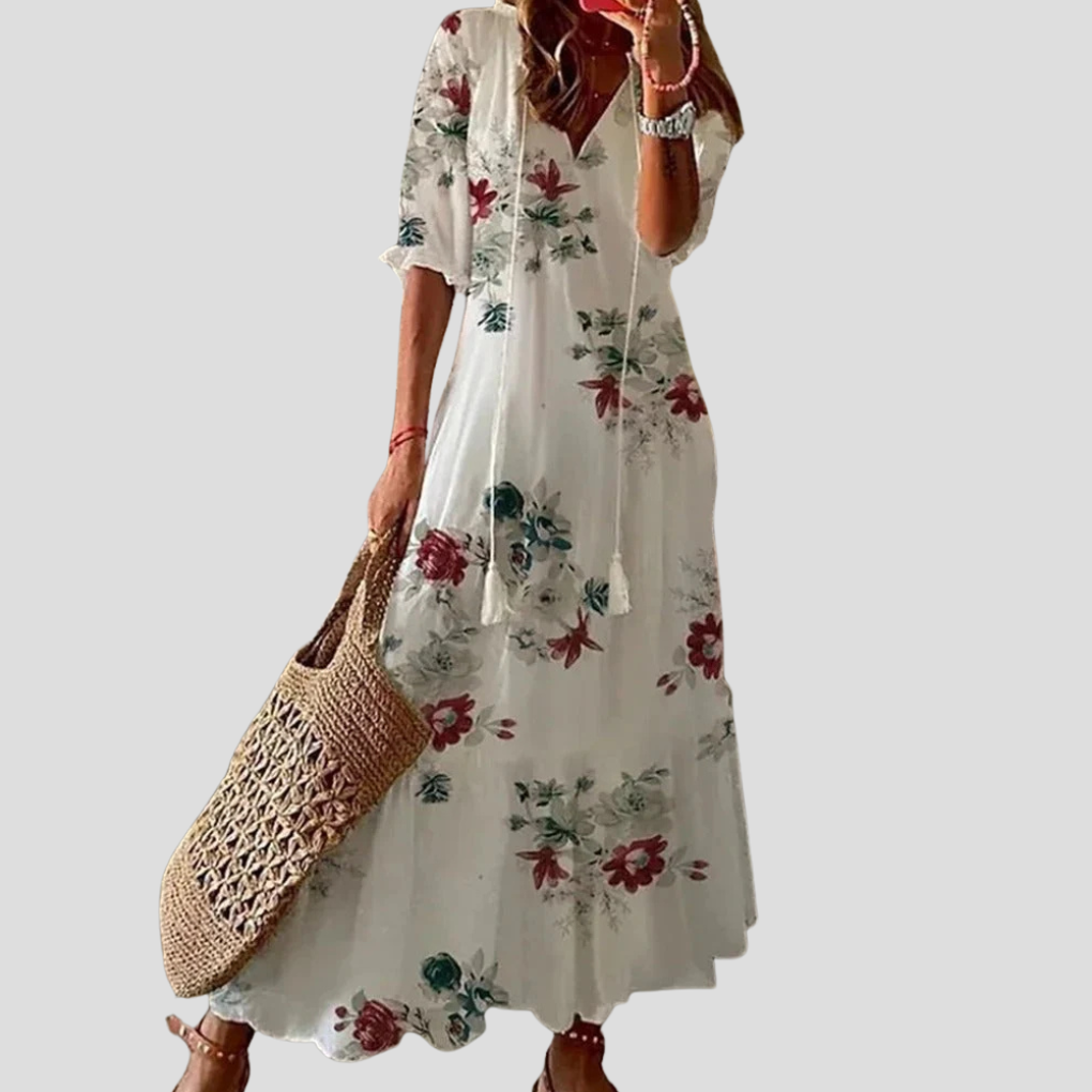 Flowy Floral Tiered Maxi Dress