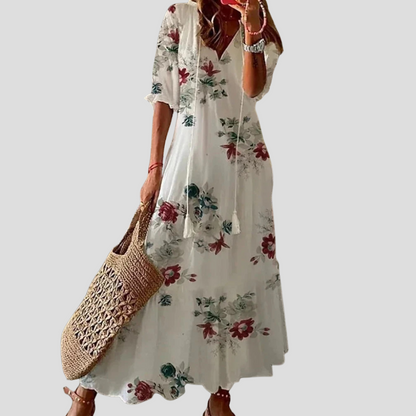 Flowy Floral Tiered Maxi Dress