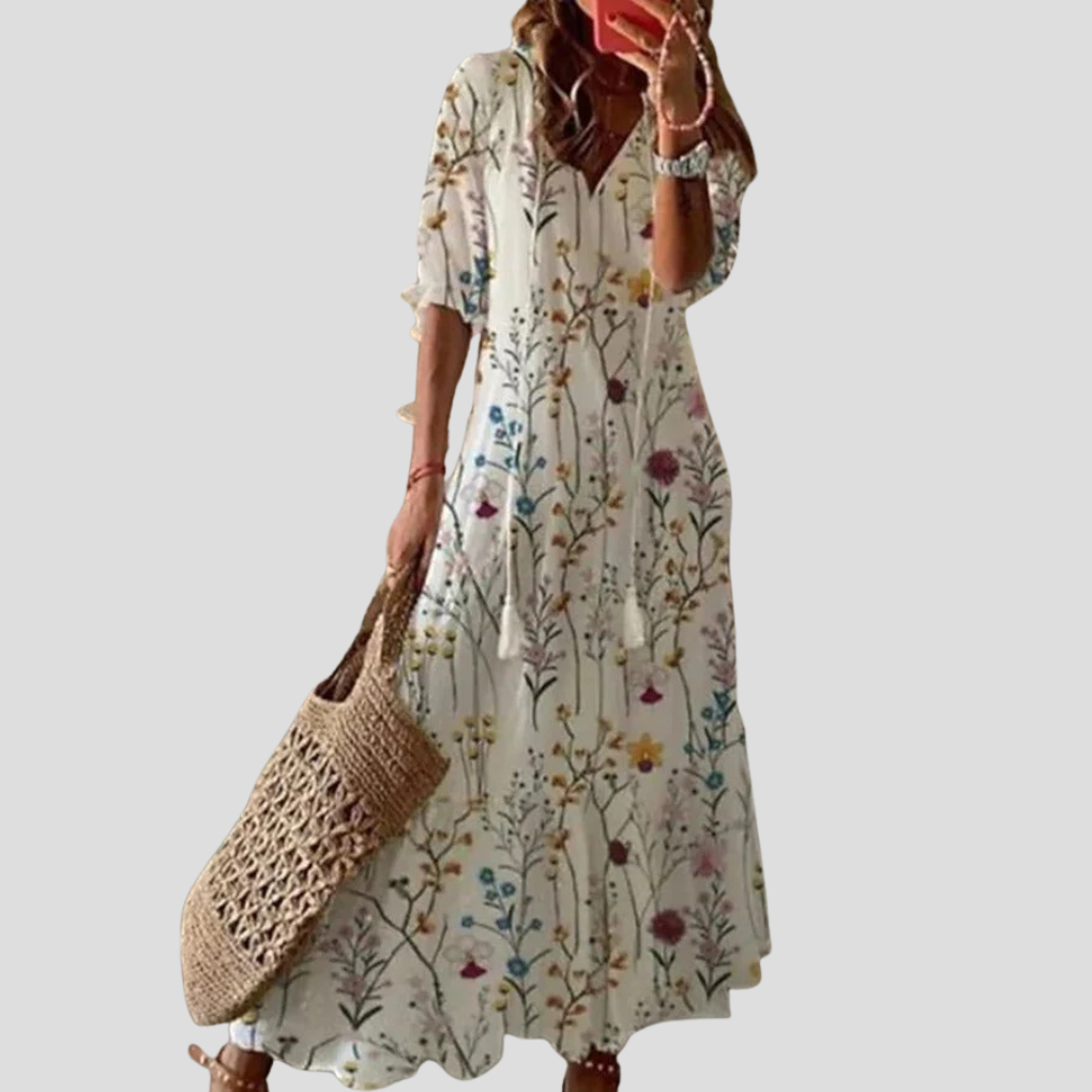 Flowy Floral Tiered Maxi Dress