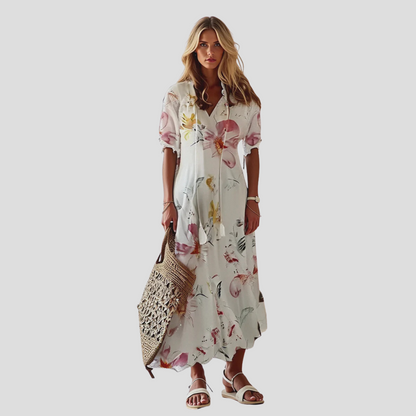 Flowy Floral Tiered Maxi Dress