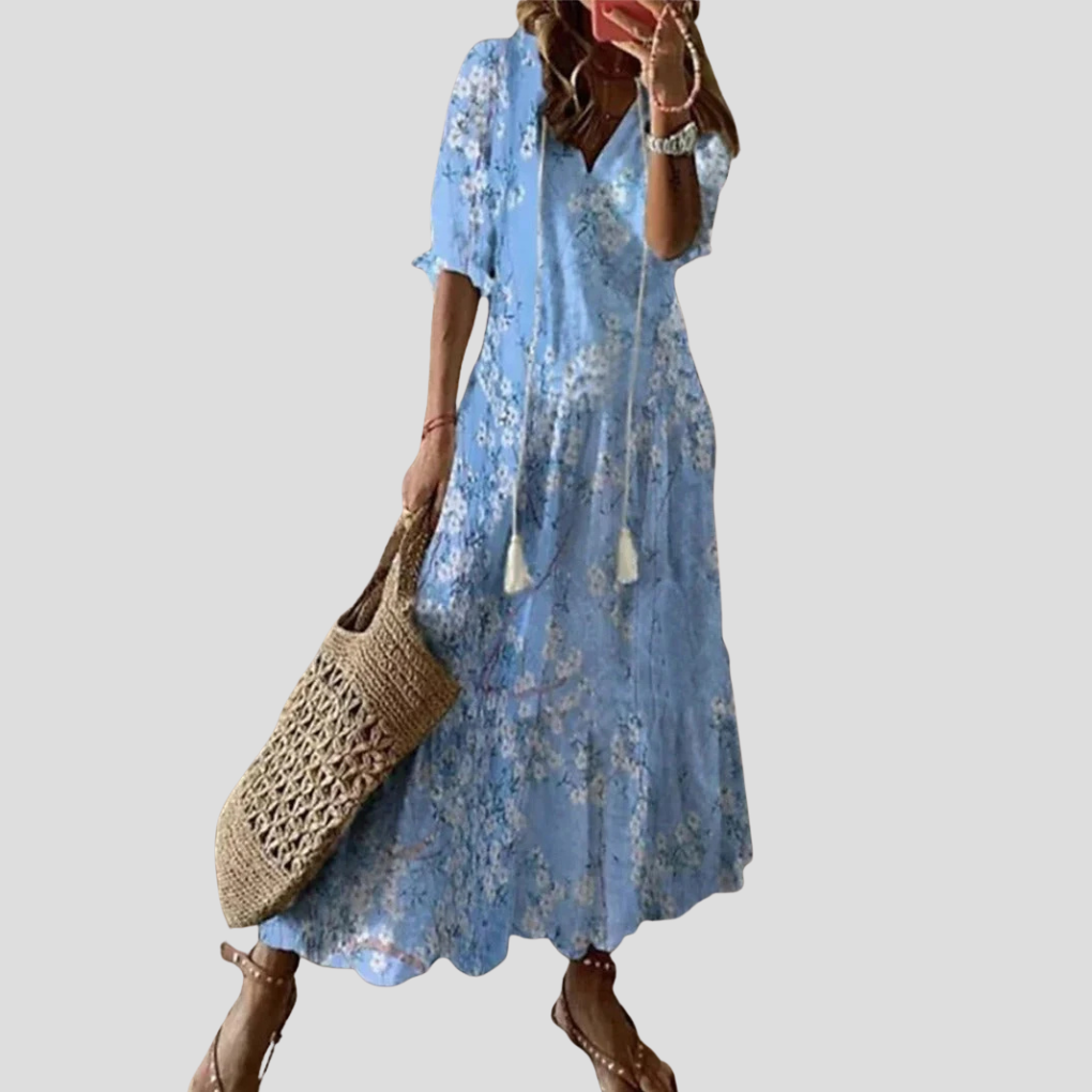 Flowy Floral Tiered Maxi Dress