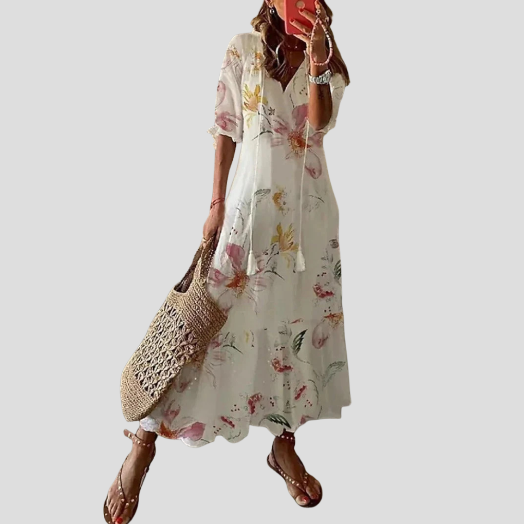 Flowy Floral Tiered Maxi Dress