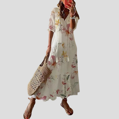Flowy Floral Tiered Maxi Dress
