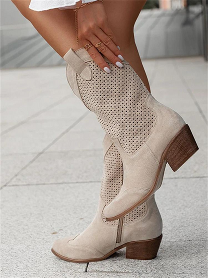 Perforated Western Cowboy Boots
