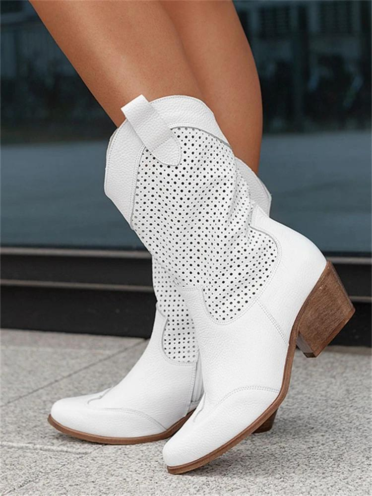 Perforated Western Cowboy Boots