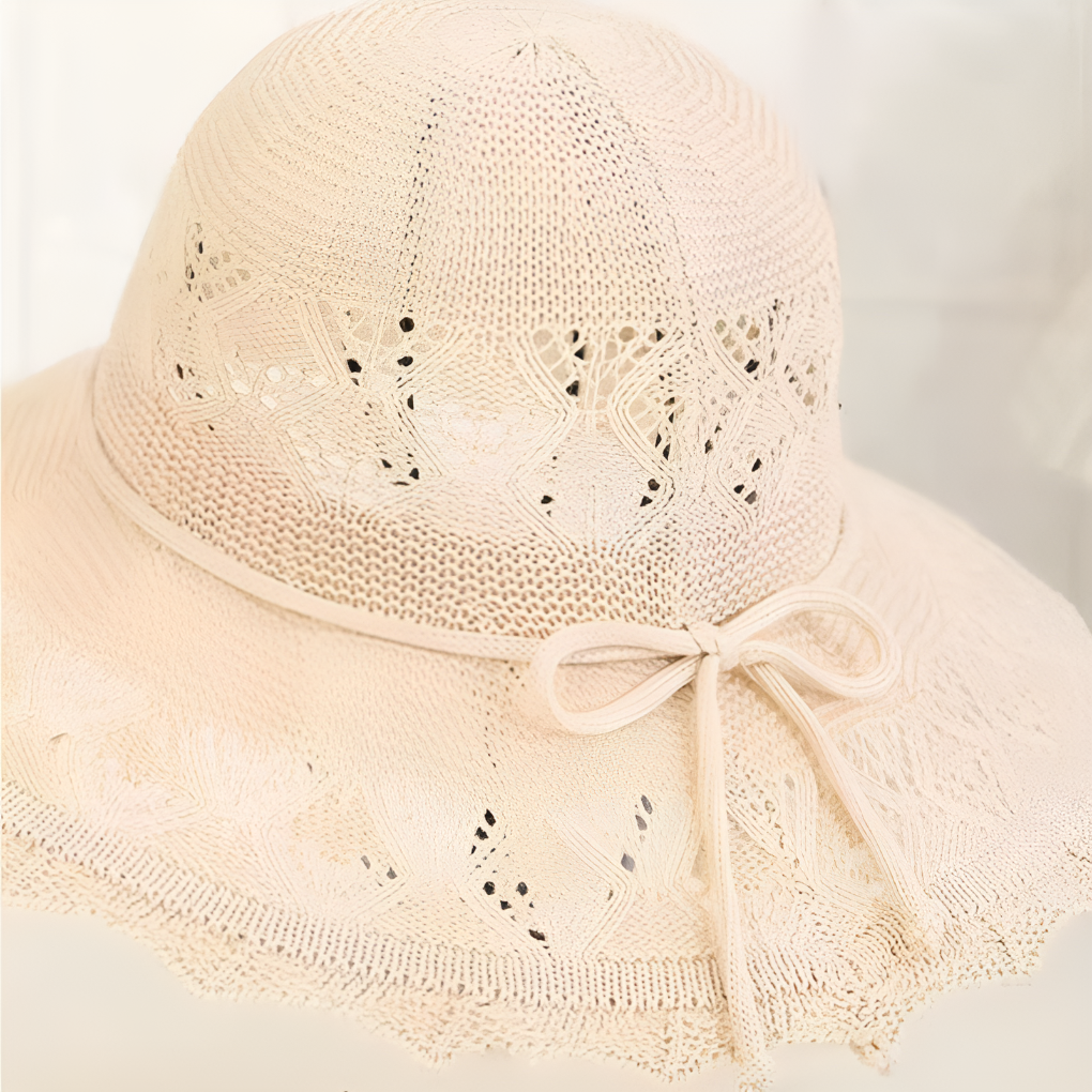 Davy | Women's Wide Brim Sun Hat with Crochet Detail