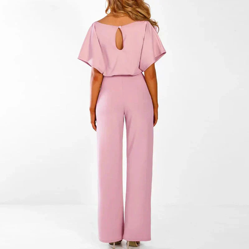 Effortless Wide Leg Jumpsuit with Tie Waist