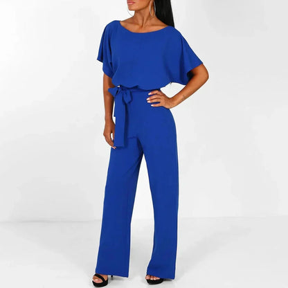 Effortless Wide Leg Jumpsuit with Tie Waist