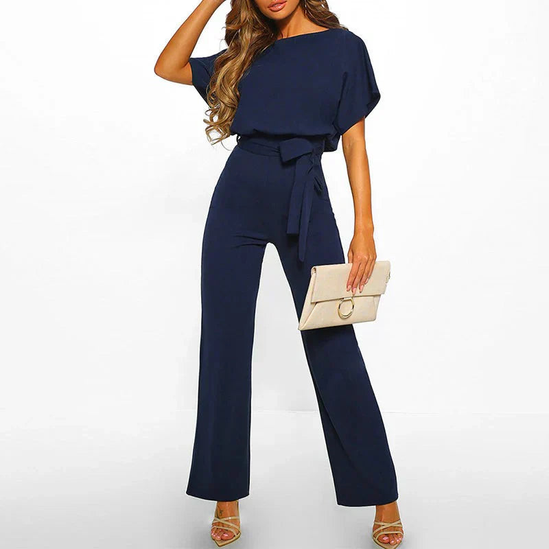 Effortless Wide Leg Jumpsuit with Tie Waist